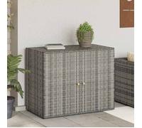 vidaXL Armoire de rangement jardin 100 x 55,5 x 80 cm Gris Résine tressée 319869