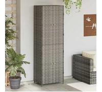 vidaXL Armoire de rangement jardin Gris 59x40x180 cm Résine tressée 319873