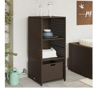 vidaXL Armoire de rangement jardin en poly rotin marron 50x55x115 cm