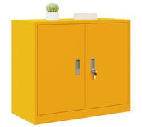 vidaXL Armoire de Rangement Jaune Moutarde 80 x 40 x 70 cm Acier, Armoire de Bureau Moderne, en Acier rectangulaire, fermant à clé, Espace généreux, Meuble Industriel, Solution Robuste