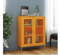 vidaXL Armoire de rangement Jaune moutarde 80x35x101,5 cm Acier