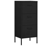 vidaXL Armoire de Rangement Placard Armoire de Stockage Meuble de Rangement Salon Salle de Séjour Intérieur Noir 42,5x35x101,5 cm Acier