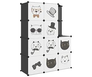 vidaXL Armoire de Rangement pour Enfants avec 10 Cubes Organisateur Stockage Tout-Petits Meuble de Rangement Maison Intérieur Noir PP