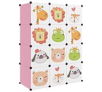 vidaXL Armoire de Rangement pour Enfants avec 12 Cubes Organisateur Stockage Tout-Petits Meuble de Rangement Maison Intérieur Rose PP