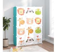 vidaXL Armoire de rangement pour enfants avec 12 cubes Vert PP 340579