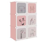 vidaXL Armoire de rangement pour enfants avec 6 cubes Rose PP