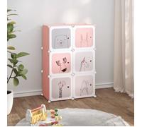 vidaXL Armoire de rangement pour enfants avec 6 cubes Rose PP 340578