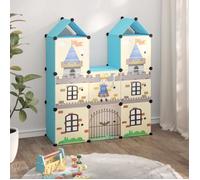 vidaXL Armoire de rangement pour enfants 340583 avec 8 cubes Bleu PP