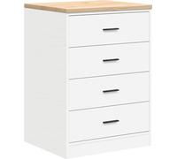 vidaXL Armoire de Rangement de Garage Blanc 60x51x85 cm Bois de pin, Armoire, Armoire à Outils, Armoire Basse, Armoire de Garage, Armoire de Rangement