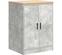 vidaXL Armoire de rangement pour le garage Pin massif gris béton