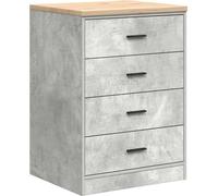 vidaXL Armoire de rangement pour le garage Pin massif gris béton