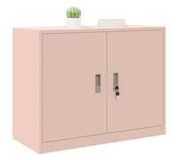 vidaXL Armoire de Rangement Rose 90 x 40 x 70 cm Acier, Armoire de Bureau Moderne, en Acier rectangulaire, fermant space généreux, Meuble Industriel, Solution Robuste