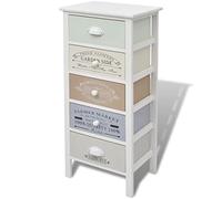 vidaXL Armoire de rangement style français 5 tiroirs en bois