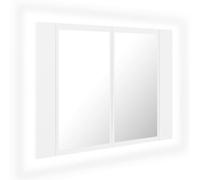 Vidaxl Armoire De Salle De Bain À Miroir À Led Blanc 60x12x45 Cm