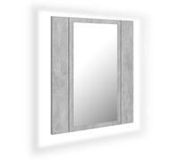 vidaXL Armoire de salle de bain à miroir à LED Gris béton 40x12x45 cm