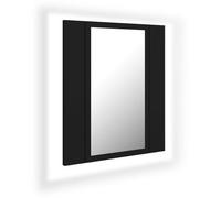 vidaXL Armoire de salle de bain à miroir à LED Noir 40x12x45 cm
