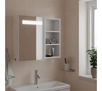 vidaXL Armoire de salle de bain à miroir avec LED blanc 60x13x52 cm, armoire de toilette avec miroir, armoire murale avec 357969 Blanc G