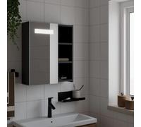 vidaXL Armoire de salle de bain à miroir avec LED 357967 Noir 45x13x52 cm