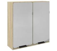 vidaXL Armoire de salle de bain à miroir 849655 – Chêne Sonoma, bois ingénierie – Marron G