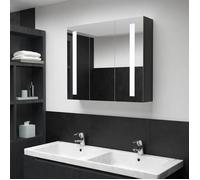 Cabinet de Miroir de Salle de Bain LED avec Rangement Éclairage Écoénergétique 89x14x62 cm