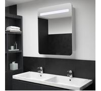vidaXL Armoire de salle de bain à miroir LED 68x9x80 cm Blanc