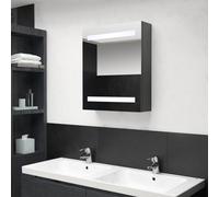 vidaXL Armoire de salle de bain à miroir LED blanc et chêne 50x13x70cm