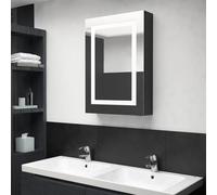 vidaXL Armoire de salle de bain à miroir LED Chêne 80x12x68 cm