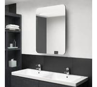 vidaXL Armoire de salle de bain à miroir LED gris 60x11x80 cm