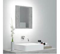 vidaXL Armoire de salle de bain à miroir LED Gris béton Acrylique 804952