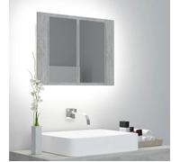 vidaXL Armoire de salle de bain à miroir LED Gris béton Acrylique 804960