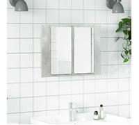 vidaXL Armoire de salle de bain à miroir LED 804960 Gris béton acrylique