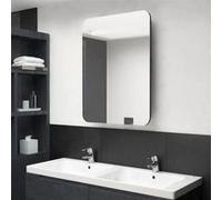 vidaXL Armoire de salle de bain à miroir LED 326504 – 60x11x80 cm Noir brillant