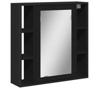 vidaXL Armoire de Salle de Bain à Miroir, Placard Mural de Toilette avec Miroir, Meuble de Rangement, Moderne, Noir Bois 842426 Noir