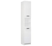 vidaXL Armoire de Salle de Bain Armoire de Rangement de Lavabo Placard de Salle de Bain Organisateur Intérieur Blanc 32x34x188,5 cm Bois d'Ingénierie