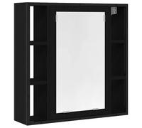 vidaXL Armoire de salle de bain avec miroir Chêne noir, bois d'ingénierie 60 x 16 x 60 cm