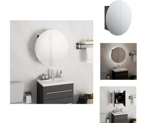 vidaXL Armoire de salle de bain avec miroir rond & LED Noir 40x40x17,5cm - Vasques de salle de bain