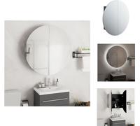 vidaXL Armoire de salle de bain avec miroir rond & LED Noir 54x54x17,5cm - Vasques de salle de bain