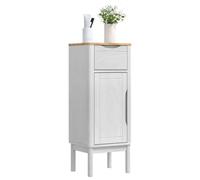 vidaXL Armoire de Salle de Bain avec Porte Floro Blanc 35 x 30 x 90 cm, Rangement de Salle de Bain Moderne, Ensemble de placards rectangulaires, Organisateur Mural Robuste, étagères Ajustables