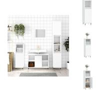 vidaXL Armoire de salle de bain Blanc 30x30x100 cm Bois composite - Lavabos de salle de bain
