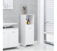 vidaXL Armoire de Salle de Bain, Meuble de Rangement avec Compartiment et Porte, Armoire de Toilette Maison Intérieur, Blanc Bois d’Ingénierie
