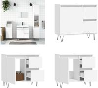 vidaXL Armoire de salle de bain Blanc 65x33x60 cm Bois composite - Armoire de salle de bain - Armoire - Armoire salle de bain
