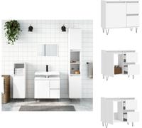 vidaXL Armoire de salle de bain Blanc 65x33x60 cm Bois composite - lavabos de salle de bain