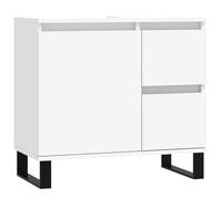 vidaXL Armoire de salle de bain 65x33x60 cm - 2 tiroirs, compartiment, avec pieds, blanc