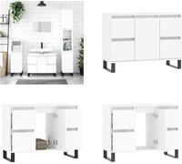 vidaXL Armoire de salle de bain Blanc 80x33x60 cm Bois composite - Armoire de salle de bain - Armoire - Armoire salle de bain