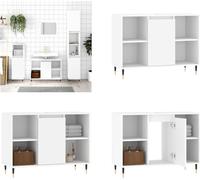 vidaXL Armoire de salle de bain Blanc 80x33x60 cm Bois composite - Armoire de salle de bain - Armoire - Armoire salle de bain