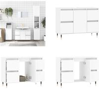 vidaXL Armoire de salle de bain Blanc 80x33x60 cm Bois composite - Armoire de salle de bain - Armoire - Armoire salle de bain