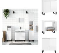 vidaXL Armoire de salle de bain blanc brillant 58x33x60 cm Bois composite - lavabos de salle de bain
