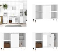 vidaXL Armoire de salle de bain blanc brillant 80x33x60 cm Bois composite - Armoire de salle de bain - Armoire - Armoire salle de bain