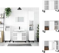 vidaXL Armoire de salle de bain blanc brillant 80x33x60 cm Bois composite - lavabos de salle de bain