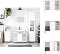 vidaXL Armoire de salle de bain blanc brillant 80x33x60 cm Bois composite - lavabos de salle de bain